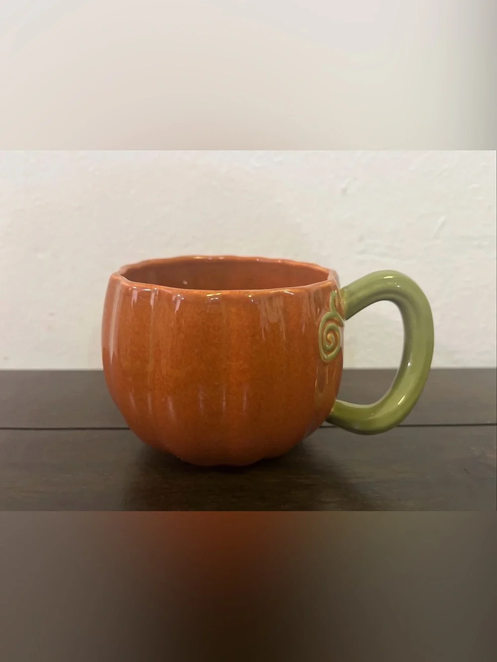 Starbucks Pumpkin Coffee Mug 2007 Twisted Vine Handle Autumn Fall 13oz EU
